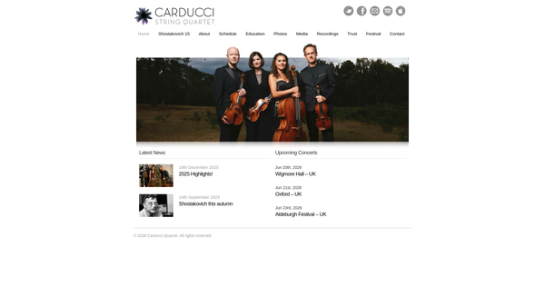 Screenshot of the Carducci Music Trust website