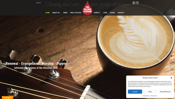 Screenshot of the The Filling Station Trust website
