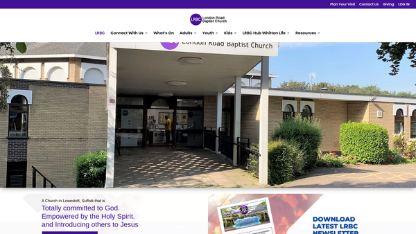 Screenshot of the London Road Baptist Church website
