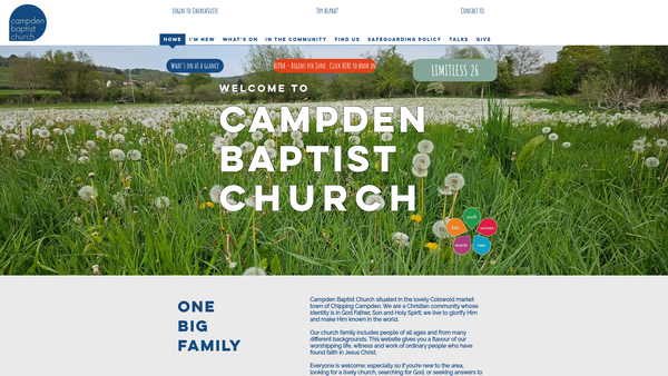 Screenshot of the Chipping Campden Baptist Church website