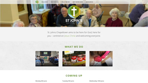 Screenshot of the The Parochial Church Council Of The Ecclesiastical Parish Of St John The Baptist, Chapeltown website