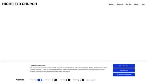 Screenshot of the The Parochial Church Council Of The Ecclesiasical Parish Of Highfield, Southampton website