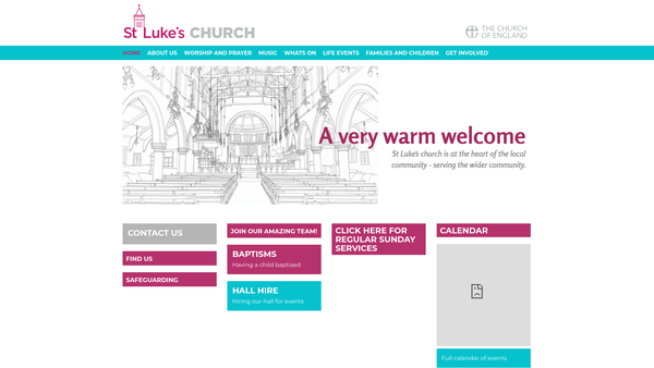 Screenshot of the The Parochial Church Council Of The Ecclesiastical Parish Of St Luke, Battersea website