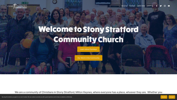 Screenshot of the Stony Stratford Community Church, (Member Of The Baptist Union) website