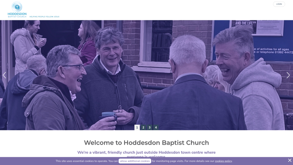 Screenshot of the Hoddesdon Baptist Church website