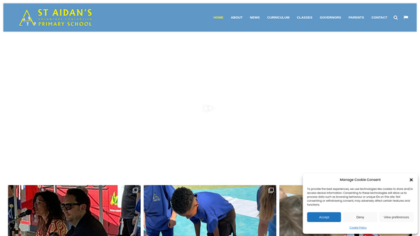 Screenshot of the St Aidan's N4 Parent School Association website