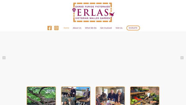Screenshot of the Erlas Victorian Walled Garden website