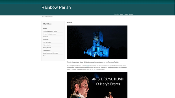 Screenshot of the Parochial Church Council For The Ecclesiastical Parish Of The Kirkby Lonsdale Team Ministry website