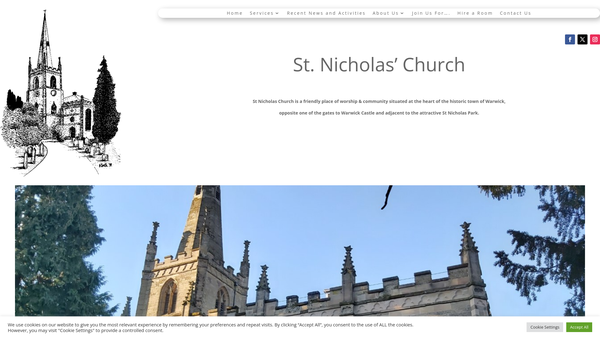 Screenshot of the The Parochial Church Council Of The Ecclesiastical Parish Of St Nicholas Warwick website