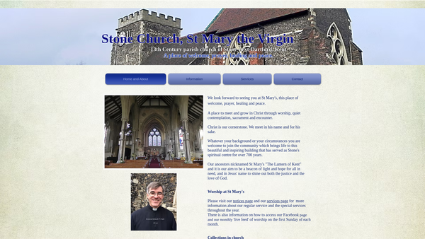 Screenshot of the The Parochial Church Council Of The Ecclesiastical Parish Of St Mary The Virgin, Stone Next Dartford website