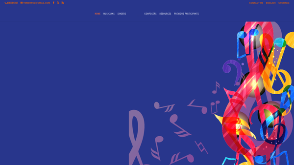 Screenshot of the Young Music Makers Of Dyfed website
