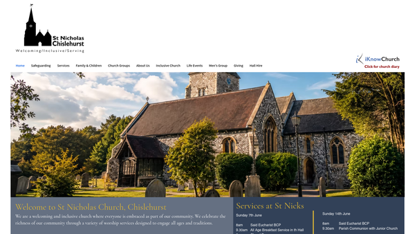 Screenshot of the The Parochial Church Council Of The Ecclesiastical Parish Of St Nicholas, Chislehurst website