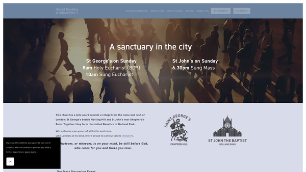 Screenshot of the The Parochial Church Council Of The Ecclesiastical Parish Of St George The Martyr Campden Hill London W8 website