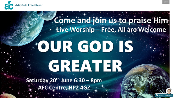 Screenshot of the Adeyfield Free Church Hemel Hempstead United Reformed Church Charity website