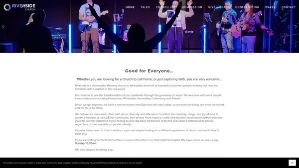 Screenshot of the Riverside Church website