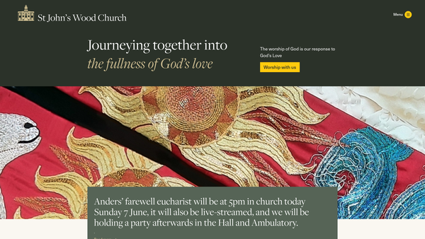 Screenshot of the The Parochial Church Council Of The Ecclesiastical Parish Of St John's Wood, London website