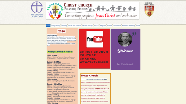 Screenshot of the The Parochial Church Council Of The Ecclesiastical Parish Of Christ Church, Fulwood website