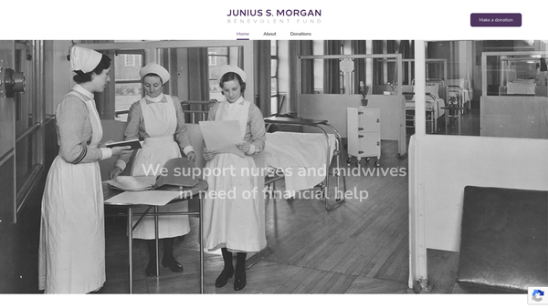 Screenshot of the Junius S Morgan Benevolent Fund website