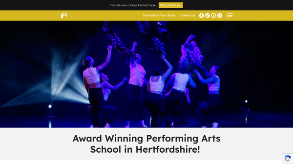 Screenshot of the Hoddesdon (Community) Society Of Performing Arts Ltd website