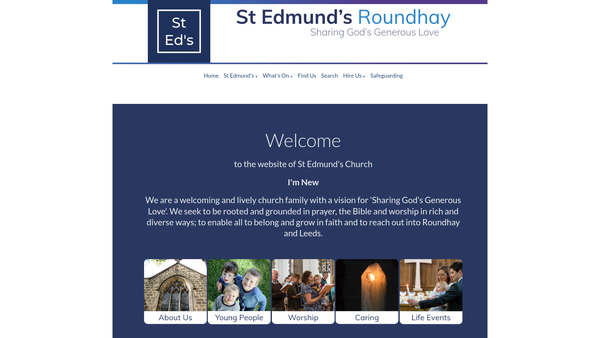 Screenshot of the The Parochial Church Council Of The Ecclesiastical Parish Of St Edmund, Roundhay website