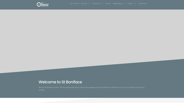 Screenshot of the The Parochial Church Council Of The Ecclesiastical Parish Of St Boniface, Quinton Road West website