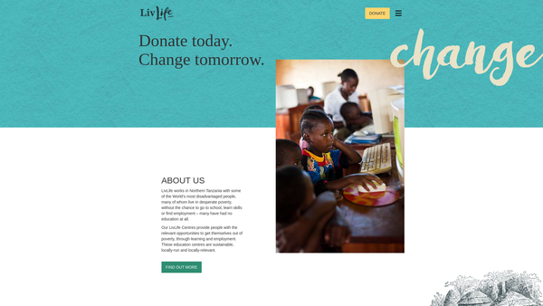 Screenshot of the Livlife website