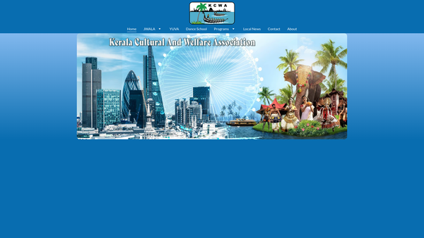 Screenshot of the Kerala Cultural And Welfare Association (Kcwa) website