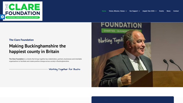 Screenshot of the The Clare Foundation Ltd website