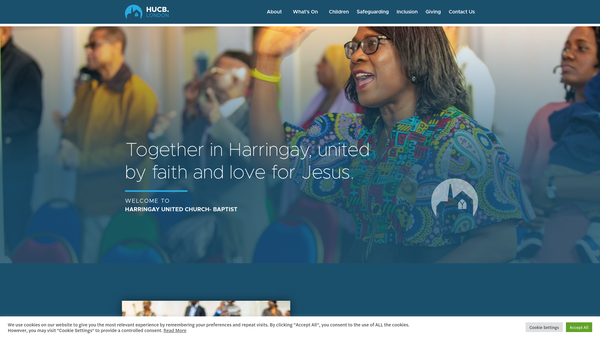 Screenshot of the Harringay United Church-Baptist website