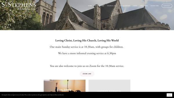 Screenshot of the The Parochial Church Council Of The Ecclesiastical Parish Of St. Stephen With St. Luke, Paddington website