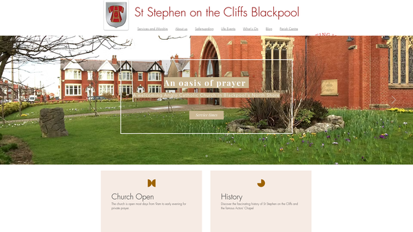 Screenshot of the The Parochial Church Council Of The Ecclesiastical Parish Of St Stephen On The Cliffs, Blackpool website