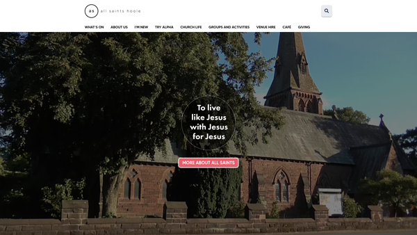 Screenshot of the The Parochial Church Council Of The Ecclesiastical Parish Of All Saints', Hoole website