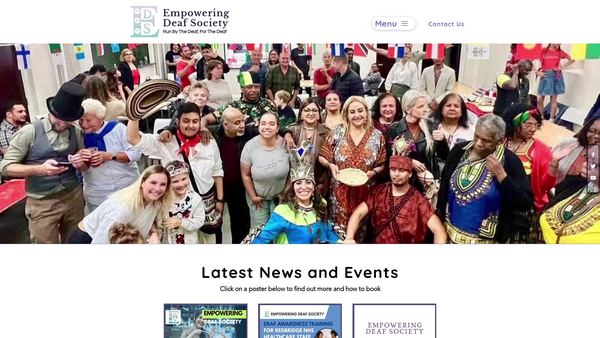 Screenshot of the Empowering Deaf Society website