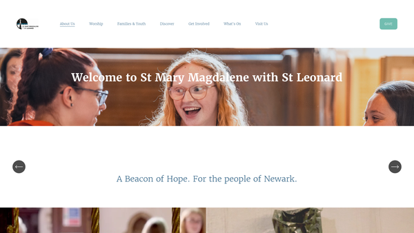 Screenshot of the The Parochial Church Council Of The Ecclesiastical Parish Of Newark On Trent St Mary Magdalene With St Leonard website