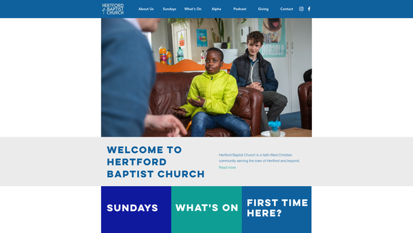 Screenshot of the Hertford Baptist Church website