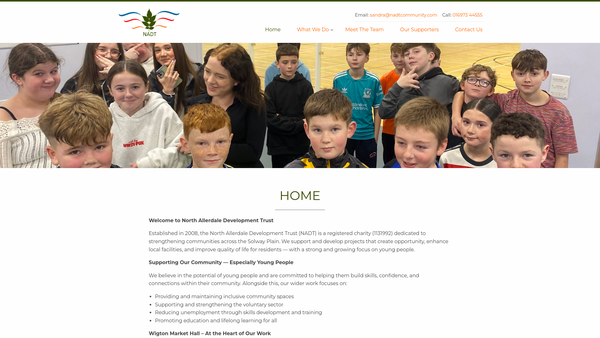 Screenshot of the North Allerdale Development Trust Limited website