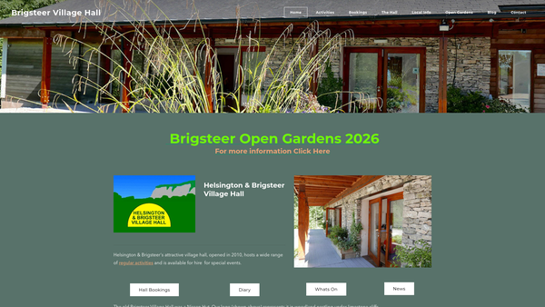 Screenshot of the Helsington And Brigsteer Village Hall website