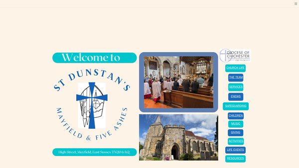 Screenshot of the The Parochial Church Council Of The Ecclesiastical Parish Of Mayfield website