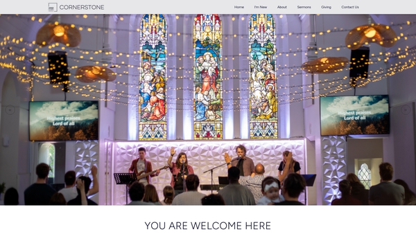 Screenshot of the Cornerstone Church Newcastle Limited website