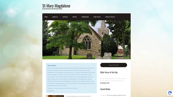 Screenshot of the The Parochial Church Council Of The Ecclesiastical Parish Of Great Burstead website
