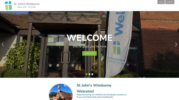 Screenshot of the The Parochial Church Council Of The Ecclesiastical Parish Of St John The Evangelist New Borough And Leigh, Wimborne website