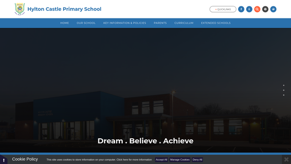 Screenshot of the Friends Of Hylton Castle Primary School website