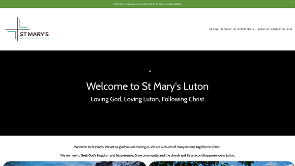 Screenshot of the The Parochial Church Council Of The Ecclesiastical Parish Of St Mary, Luton website