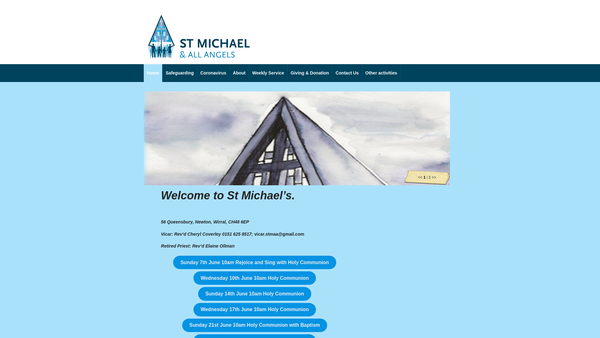 Screenshot of the The Parochial Church Council Of The Ecclesiastical Parish Of St Michael & All Angels, Newton, West Kirby, Wirral website