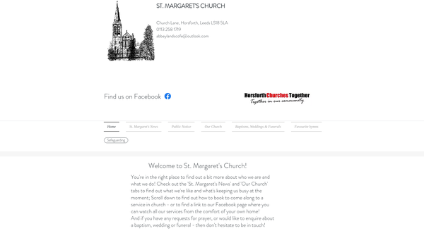Screenshot of the The Parochial Church Council Of The Ecclesiastical Parish Of St Margaret, Horsforth, Leeds website