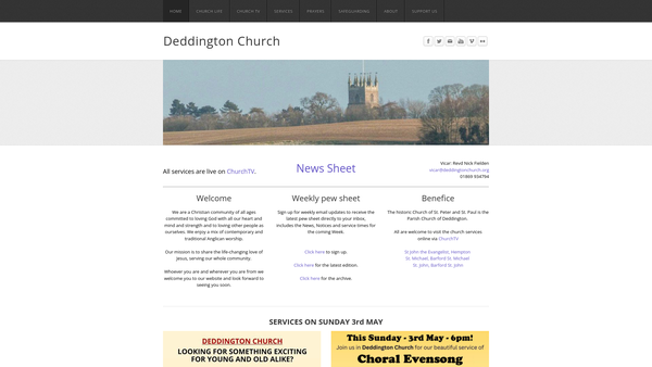 Screenshot of the The Parochial Church Council Of The Ecclesiastical Parish Of Ss Peter & Paul Deddington With Clifton And Hempton website
