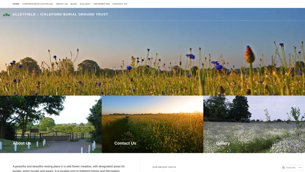 Screenshot of the The Ickleford Burial Ground Trust website