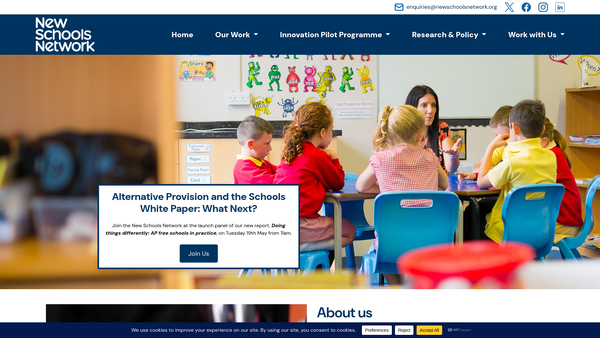 Screenshot of the New Schools Network website