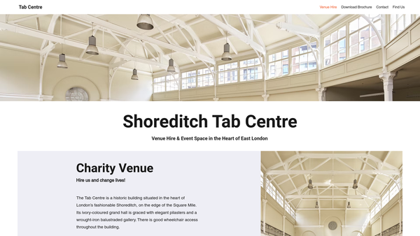 Screenshot of the Shoreditch Tabernacle Baptist Church website