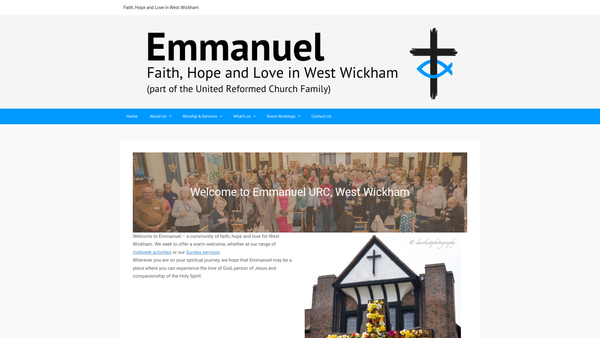 Screenshot of the Emmanuel West Wickham United Reformed Church Charity website